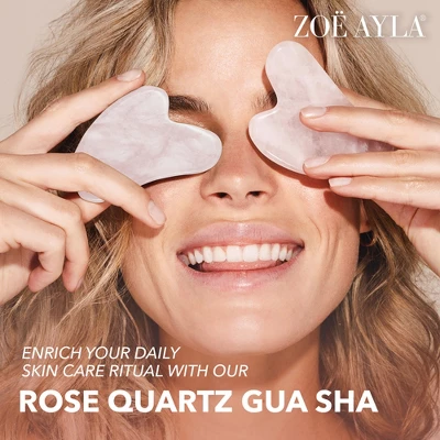 Zoe Ayla Rose Quartz Gua Sha And Roller Set, Skin Care Face Massager, 2 Pcs 8 Zoe Ayla Rose Quartz Gua Sha And Roller Set, Skin Care Face Massager, 2 Pcs - Image 6