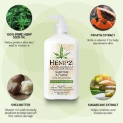 Hempz Sugarcane Sugarcane And Papaya Herbal Body Moisturizer Sugar & Passionfruit - 17 Fl Oz -Serene Skin GUEST 4012ef5b b8ee 4f00 8592 eec07eb44101