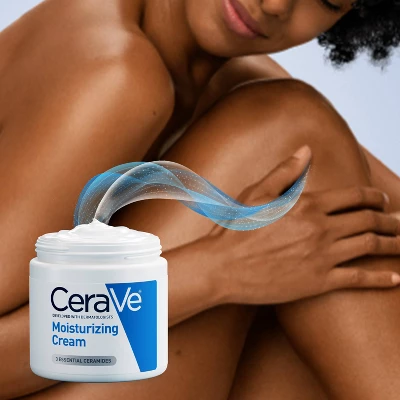 CeraVe Moisturizing Cream, Body And Face Moisturizer For Dry Skin With Hyaluronic Acid And Ceramides Unscented - 12oz 9 CeraVe Moisturizing Cream, Body And Face Moisturizer For Dry Skin With Hyaluronic Acid And Ceramides Unscented - 12oz - Image 7