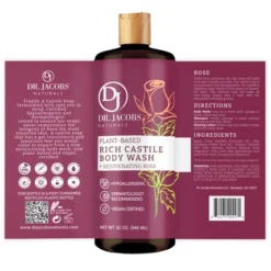 Dr Jacobs Naturals Rich Castile Rose Body Wash Hypoallergenic Vegan Sulfate-Free Paraben-Free Dermatologist Recommended 32oz - Rose -Serene Skin GUEST 5962c143 beca 4baa b675 1dbb622e9473