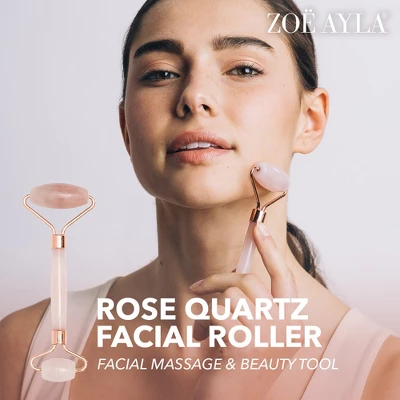Zoe Ayla Rose Quartz Gua Sha And Roller Set, Skin Care Face Massager, 2 Pcs 7 Zoe Ayla Rose Quartz Gua Sha And Roller Set, Skin Care Face Massager, 2 Pcs - Image 5