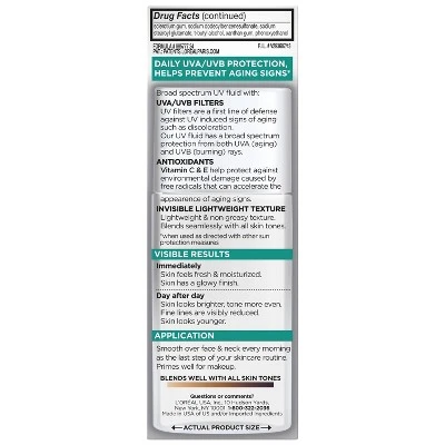 L’Oréal Paris L'Oreal Paris Bright Reveal Broad Spectrum Daily UV Lotion - SPF 50 - 1.7 Floz 9 L’Oréal Paris L'Oreal Paris Bright Reveal Broad Spectrum Daily UV Lotion - SPF 50 - 1.7 Floz - Image 7