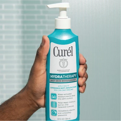 Curel Hydra Therapy Itch Defense In Shower Wet Skin Lotion, Advanced Ceramide Complex Moisturizer Unscented - 12 Fl Oz 4 Curel Hydra Therapy Itch Defense In Shower Wet Skin Lotion, Advanced Ceramide Complex Moisturizer Unscented - 12 Fl Oz - Image 2