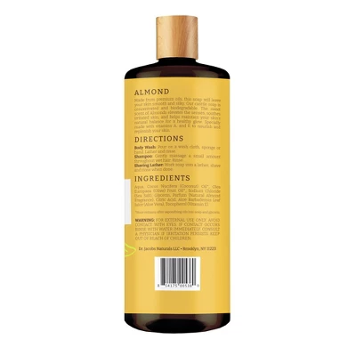 Dr Jacobs Naturals Rich Castile Almond Body Wash Hypoallergenic Vegan Sulfate-Free Paraben-Free Dermatologist Recommended 32oz - Almond 3 Dr Jacobs Naturals Rich Castile Almond Body Wash Hypoallergenic Vegan Sulfate-Free Paraben-Free Dermatologist Recommended 32oz - Almond