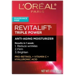 L’Oréal Paris L'Oreal Paris Revitalift Triple Power Fragrance Free Anti-Aging Face Moisturizer - 1.7oz