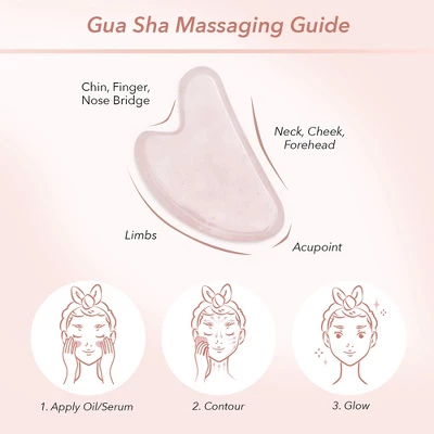 Zoe Ayla Rose Quartz Gua Sha And Roller Set, Skin Care Face Massager, 2 Pcs 6 Zoe Ayla Rose Quartz Gua Sha And Roller Set, Skin Care Face Massager, 2 Pcs - Image 4