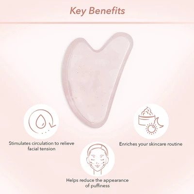 Zoe Ayla Rose Quartz Gua Sha And Roller Set, Skin Care Face Massager, 2 Pcs 5 Zoe Ayla Rose Quartz Gua Sha And Roller Set, Skin Care Face Massager, 2 Pcs - Image 3